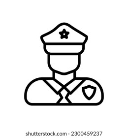 Icono de policía en vector. Ilustración