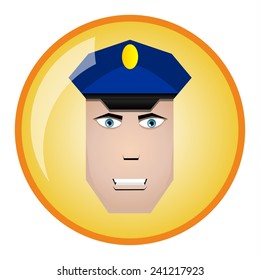 Policeman icon. Vector illustration