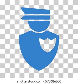 Policeman icon. Vector illustration style is flat iconic symbol, cobalt color, transparent background. Designed for web and software interfaces.