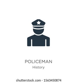 Policeman icon vector. Trendy flat policeman icon from history collection isolated on white background. Vector illustration can be used for web and mobile graphic design, logo, eps10