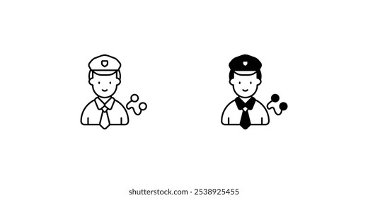 ícone de policial com fundo branco vetor ilustração stock