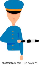 Policeman, illustration, vector on white background.
