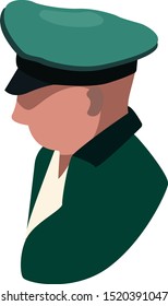 Policía, ilustración, vector sobre fondo blanco.