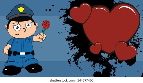 policeman kid cartoon background in vector format very easy to edit