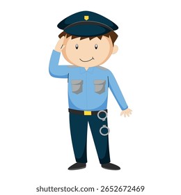 Policeman in light blue uniform vector