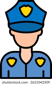 Design de Ícone de Vetor Preenchido de Linha do Policial