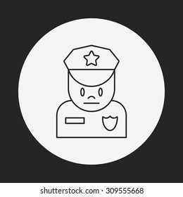 policeman line icon