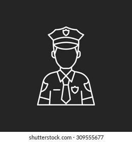 policeman line icon