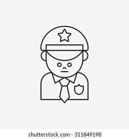policeman line icon
