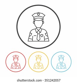 policeman line icon