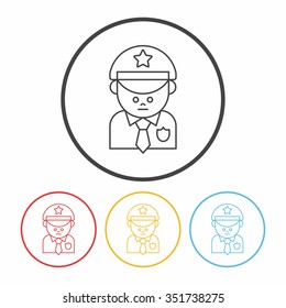 policeman line icon