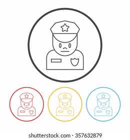 policeman line icon