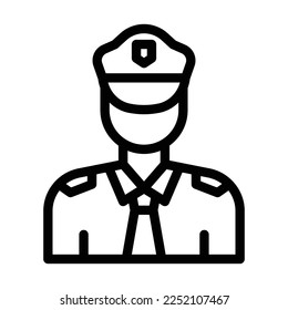 policeman line icon illustration vector graphic