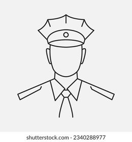 Icon der Polizeilinie. Polizist, Patriot. Sicherheitsavatar. Strafverfolgungsbeamter. Vektorgrafik