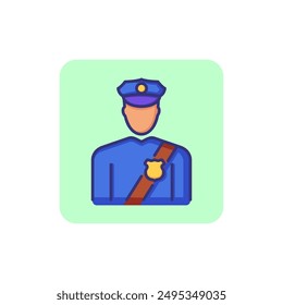 Policeman line icon. Police officer, cop, avatar. Justice concept. Can be used for topics like law enforcement, police staff, uniform, occupation