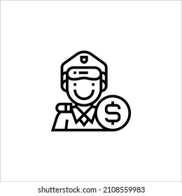 Policeman Line Icon, Vector Template