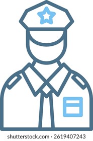 Ícone de Duas Cores da Linha do Policial