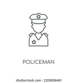 Policeman linear icon. Policeman concept stroke symbol design. Thin graphic elements vector illustration, outline pattern on a white background, eps 10.
