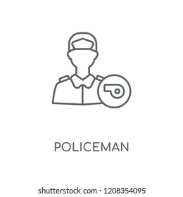 Policeman linear icon. Policeman concept stroke symbol design. Thin graphic elements vector illustration, outline pattern on a white background, eps 10.