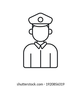 Policeman linear icon. Occupation. Worker. Police officer. Thin line contour vector symbols. Editable stroke