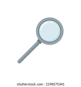 Icono de la lupa de los policías. Ilustración plana del icono vectorial de la lupa del policía aislado en el fondo blanco
