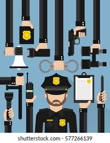 Policeman Modernes Design flach.Vektorillustration Illustration