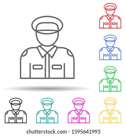 policeman multi color style icon. Simple thin line, outline vector of crime Investigation icons for ui and ux, website or mobile application