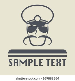 Policeman with a mustache or sign, vector illustration