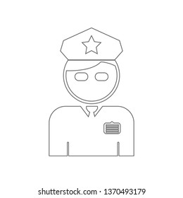 Policeman Officer avatar icon. Element of Airport for mobile concept and web apps icon. Outline, thin line icon for website design and development, app development