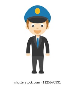 Policeman officer cartoon character 