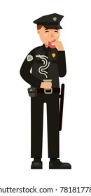 Policeman Officer Eat Donut Drink Coffee Stock Vector (Royalty Free ...