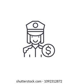 Policeman officer linear icon concept. Policeman officer line vector sign, symbol, illustration.