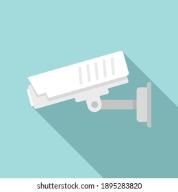 Icono de la cámara exterior del policía. Ilustración plana del icono del vector de cámara al aire libre del policía para el diseño web