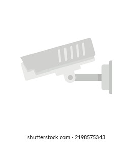 Icono de la cámara exterior del policía. Ilustración plana del icono del vector de la cámara exterior del policía aislado en fondo blanco