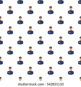 Policeman pattern. Cartoon illustration of policeman vector pattern for web