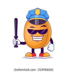 Policeman peach cartoon mascot character vector illustration design