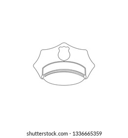 Policeman peaked cap. simple flat vector icon illustration. outline line symbol - editable stroke