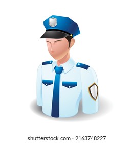 Policeman, People Icon with White Background