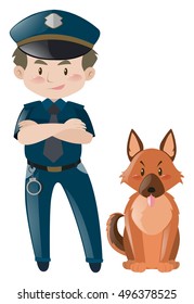 Policeman and police dog