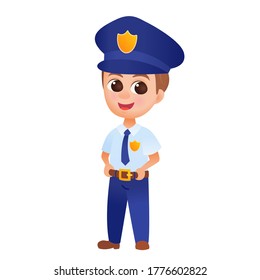 Policeman police officer job vector character 