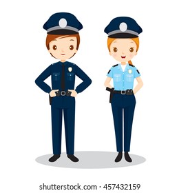 Policeman And Policewoman, Profession, Occupations, Patrol, Worker, Security, Duty