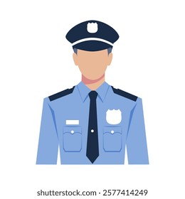 policeman portrait isolated vector illustration