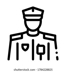 vector de icono de profesión de policía. cartel de la profesión de policía. ilustración de símbolo de contorno aislado