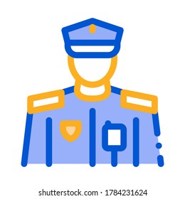 Polizist Beruf Symbol Vektorgrafik. Berufszeichen des Polizisten. Illustration von Farbzeichen