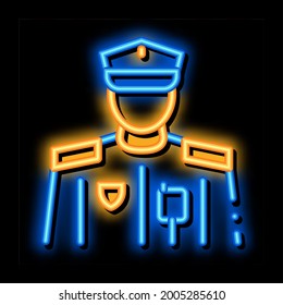 policeman profession neon light sign vector. Glowing bright icon policeman profession sign. transparent symbol illustration