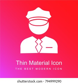 Policeman red and pink gradient material white icon minimal design