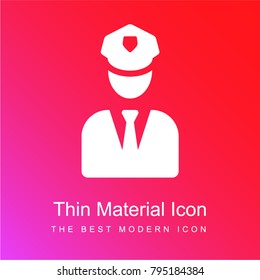 Policeman red and pink gradient material white icon minimal design