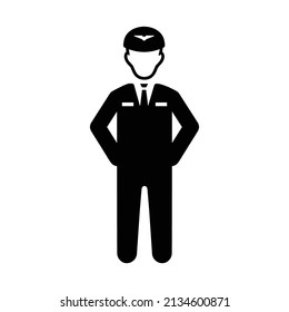 Policeman, sergeant icon. Black vector graphics.