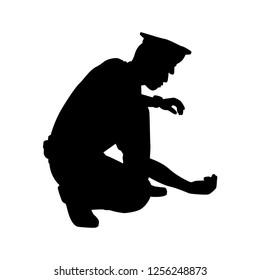 Policeman silhouette vector