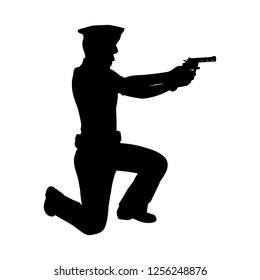 Policeman silhouette vector